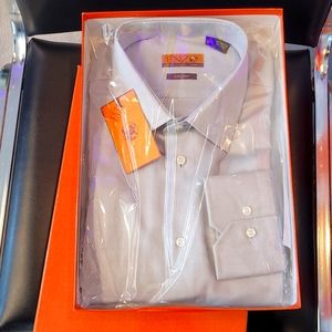 Enzo dress shirt Trim Fit 17.5 32/33 Sleeve 100% Cotton